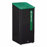 Sustain Decorative Refuse with Recycling Lid, 23 gal, Metal/Plastic, Black/Green (2078992)