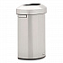Refine Series Half Round Waste Receptacle, 16 gal, Plastic/Stainless Steel (2147550)