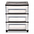 Three-Drawer Durable Storage Cart, Plastic, 22 x 15.69 x 25.48, Clear/Black (270012)