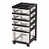 Five-Drawer Rolling Cart with Organizer Top, Plastic, 12.13 x 14.38 x 26.38, Clear/Black (270015116865)