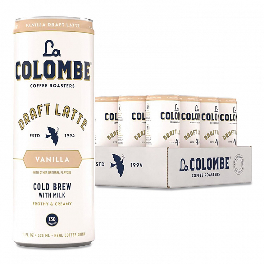 Draft Latte Cold Brew, Vanilla Latte, 11 oz Can, 12/Carton (LCT30502)