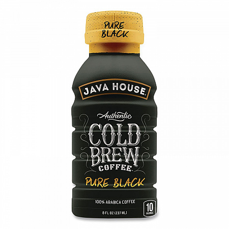 Cold Brew Coffee, Pure Black, 8 oz Bottle, 24/Carton (HFP01781)