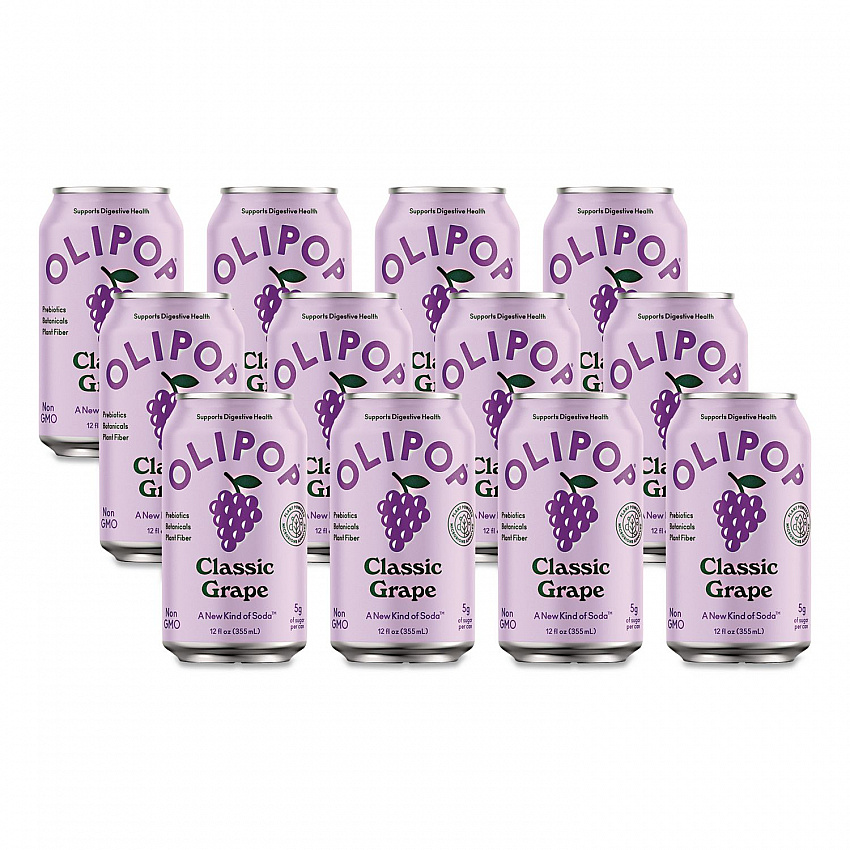 Prebiotic Soda, Classic Grape, 12 oz Can, 12/Carton (ICO70287)