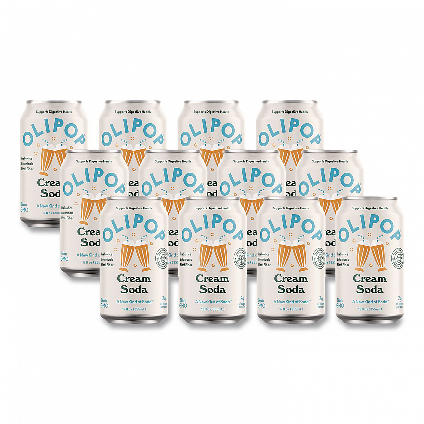Prebiotic Soda, Cream Soda, 12 oz Can, 12/Carton (ICO70289)
