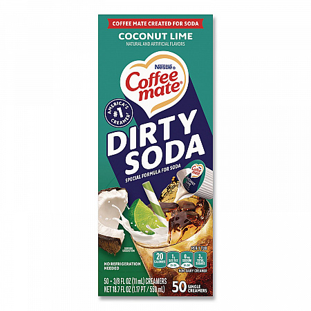 Dirty Soda Coconut Lime Dairy-Free Liquid Creamer, 0.38 oz Mini Cup, 50/Box (33540)