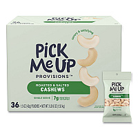 Roasted and Salted Cashews, 1.5 oz Pouch, 36/Box (PM62981)