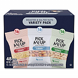 Roasted/Salted Nut Variety Pack, (16) 1.5 oz Pouches of Almonds, (16) 1.5 oz Pouches of Cashews, (16) 2 oz Pouches of Peanuts (PM62985)