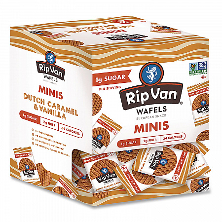 Minis Dutch Caramel and Vanilla Wafels, 0.28 oz Packet, 32/Box (RVW00891)