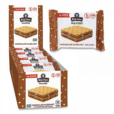 Wafers, Chocolate Hazelnut, 0.78 oz Packet, 16/Box (RVW70519)