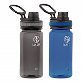 Tritan Plastic Water Bottle, 18 oz, 1 Royal Bottle, 1 Black Bottle, 2/Pack (51464)