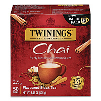 Tea Bags, Chai Black Tea, 0.07 oz Tea Bag, 50/Box (TNA55503)