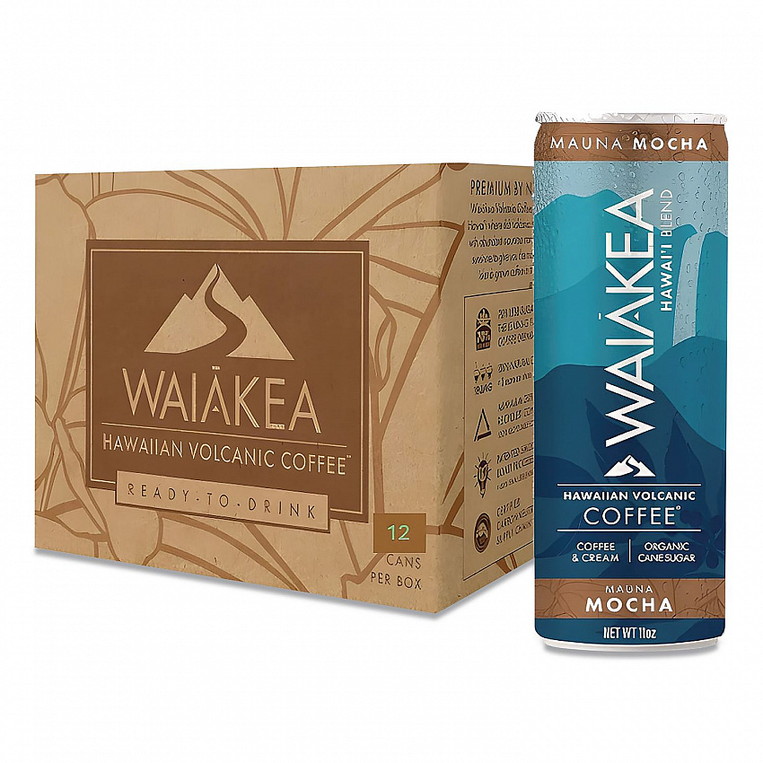 Hawaiian Volcanic Cold Brew Coffee, Mauna Mocha, 11 oz Can, 12/Carton (NOV00627)