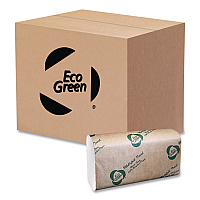 Multi-Fold Recycled Paper Towels, 1-Ply, 9.25 x 9.5, Natural White, 250/Pack, 16 Packs/Carton (EN416)