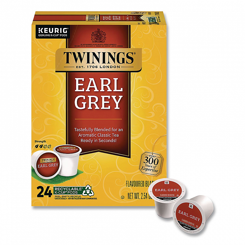 Tea K-Cups, Earl Grey, 0.11 oz K-Cups, 24/Box (85783)