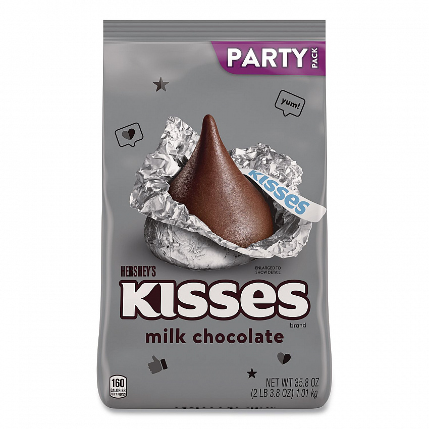 KISSES Milk Chocolate Candy, Party Pack, 35.8 oz Bag (HEC13480)