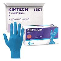 Element Nitrile Exam Gloves, Powder-Free, AQL 1.5, Small, 3.2 mil Thick, 9.3" Long, Blue, 250/Box, 10 Boxes/Carton (62871)