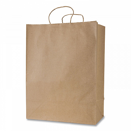 Get Reddi Paper Bags, Mercado Size, 65# Basis Weight, Twisted Rope Handles, 13 x 7 x 17, Brown, 250/Carton (KRFTW13717)