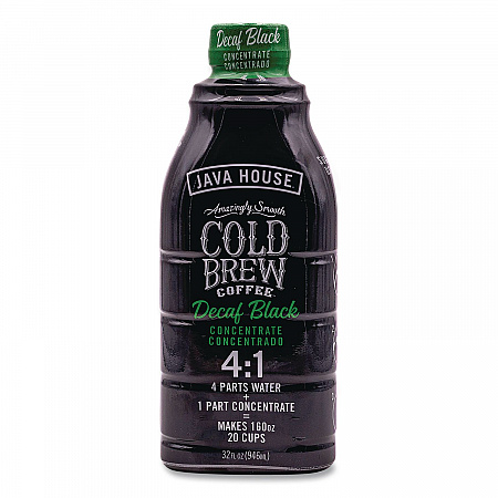 Cold Brew Coffee Concentrate, Decaf Black, 32 oz Bottle (HFP01809)