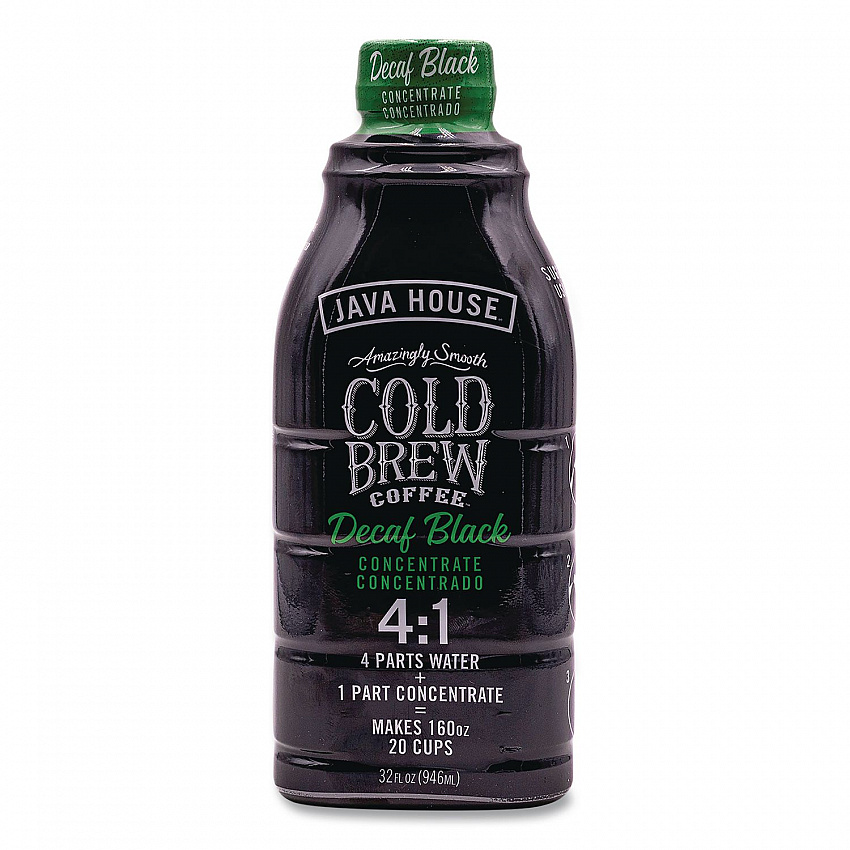 Cold Brew Coffee Concentrate, Decaf Black, 32 oz Bottle (HFP01809)