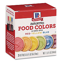 Food Coloring, Red/Yellow/Blue, 0.5 oz Bottle, 3/Box (MCM05308)