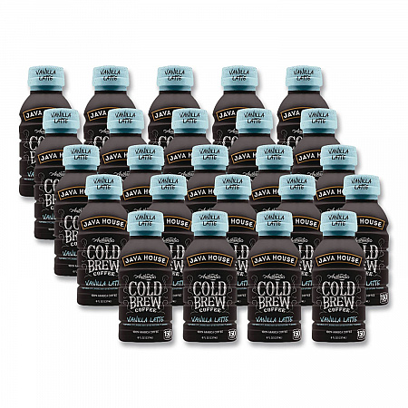 Cold Brew Coffee, Vanilla Latte, 8 oz Bottle, 24/Carton (HFP01785)