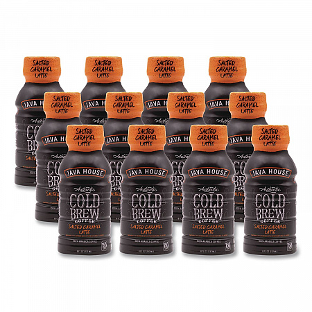 Cold Brew Coffee, Salted Caramel Latte, 8 oz Bottle, 12/Carton (HFP01804)