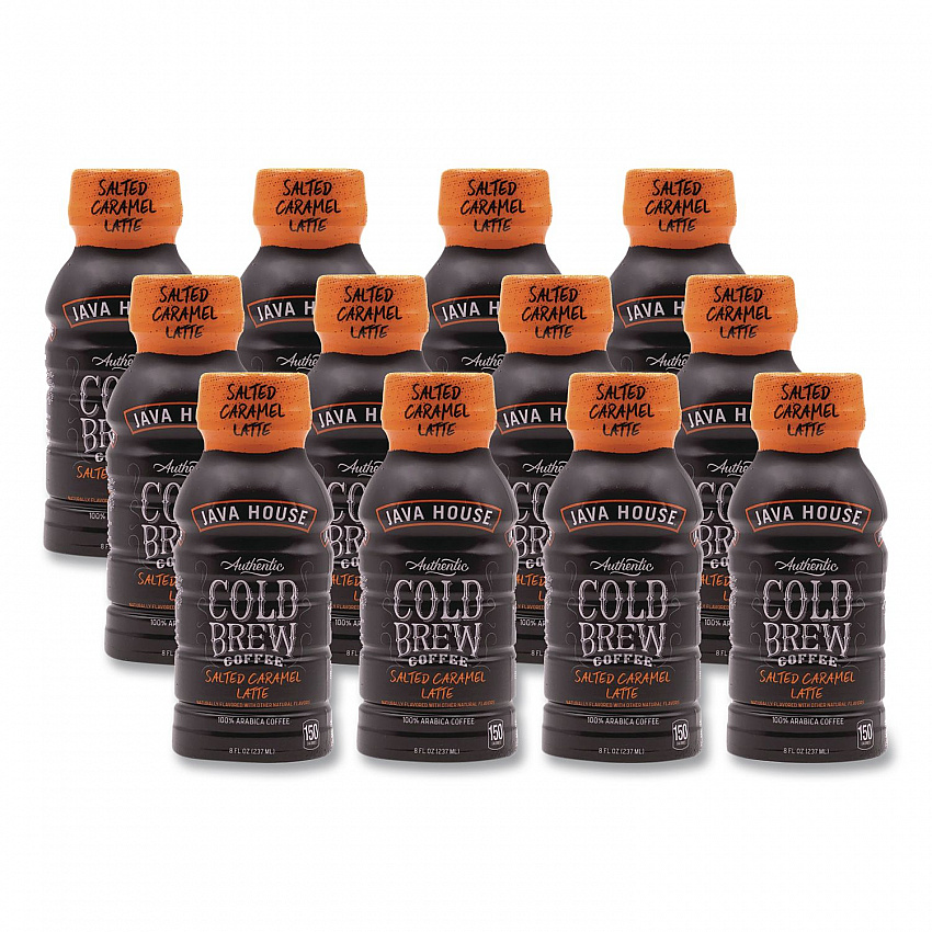 Cold Brew Coffee, Salted Caramel Latte, 8 oz Bottle, 12/Carton (HFP01804)