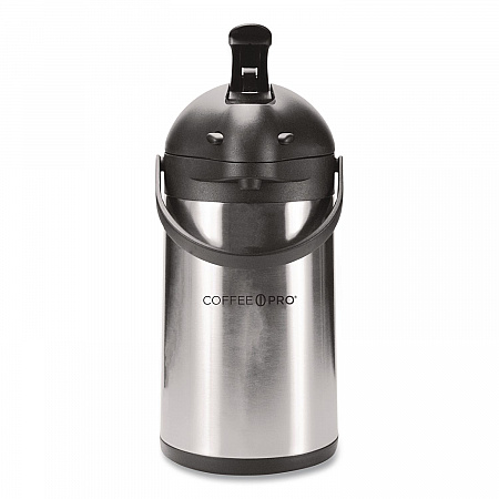 Stainless Steel Airpot, 192 oz, Silver/Black (CPAP35)