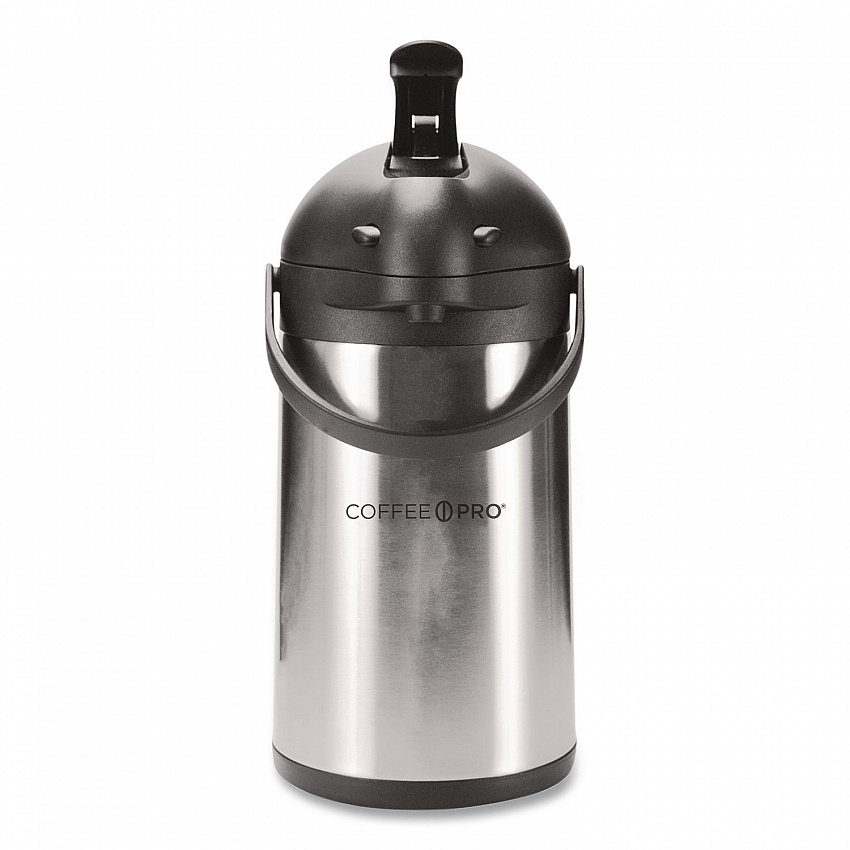 Stainless Steel Airpot, 192 oz, Silver/Black (CPAP35)