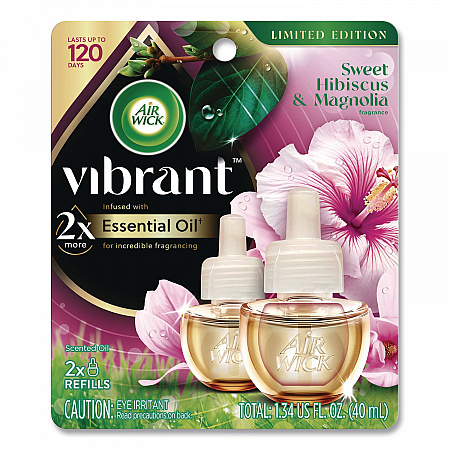 Vibrant Scented Oil Warmer Refill, Sweet Hibiscus and Magnolia, 0.67 oz, 2/Pack (6233801048)
