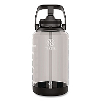 Tritan Motivational Plastic Water Bottle, 64 oz, Stormy Black (54145)