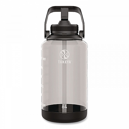 Tritan Motivational Plastic Water Bottle, 64 oz, Stormy Black (54145)