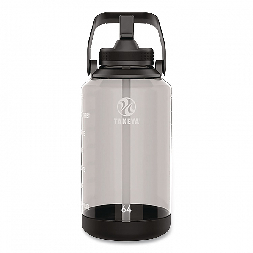 Tritan Motivational Plastic Water Bottle, 64 oz, Stormy Black (54145)