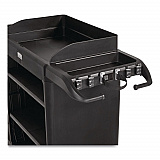 Vacuum Holder, For All Rubbermaid Commercial Full Size and Compact Housekeeping Carts, Plastic, Black, 6/Carton (2202571)