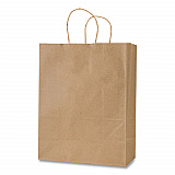 Get Reddi Paper Bags, Pixie Size, 60# Basis Weight, Twisted Rope Handles, 10" x 5" x 13", Brown, 250/Carton (KRFTW10513)