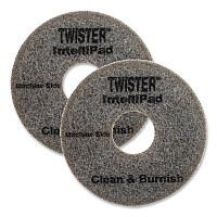 Twister Floor Pad, 8.86" Diameter, Gray, 2/Pack (DD1231448)
