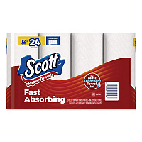 Choose-A-Sheet Kitchen Roll Paper Towels, Double-Roll, 1-Ply, 6.5 x 11, White, 102 Sheets/Roll, 12 Rolls/Pack (55416)