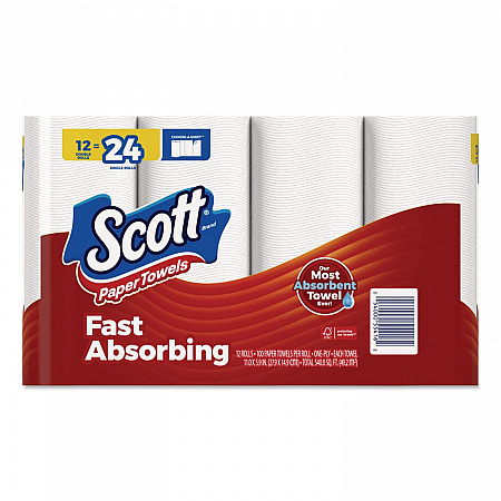 Choose-A-Sheet Kitchen Roll Paper Towels, Double-Roll, 1-Ply, 6.5 x 11, White, 102 Sheets/Roll, 12 Rolls/Pack (55416)
