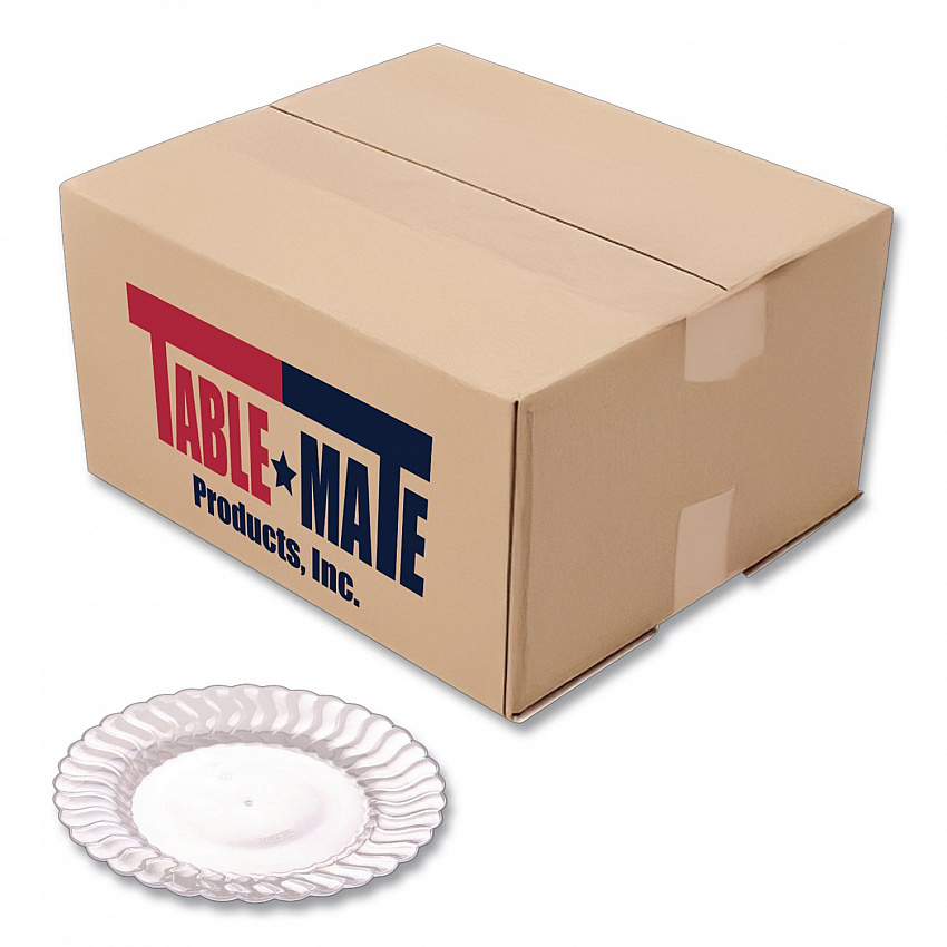 Flairware Flared Dessert Plate, 6" dia, Clear, 180/Carton (206CL)