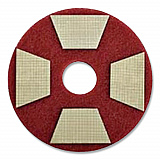 Diamond TZ Abrasive Pads, 1.12 3 x 3, Red, 16/Carton (TRIZTZRED4)