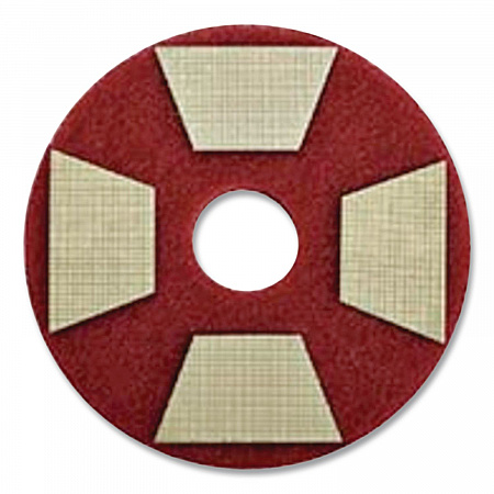 Diamond TZ Abrasive Pads, 1.12 3 x 3, Red, 16/Carton (TRIZTZRED4)