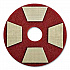 Diamond TZ Abrasive Pads, 1.12 3 x 3, Red, 16/Carton (TRIZTZRED4)