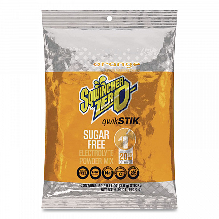 Sugar-Free Qwik Stik Energy Drink Mix, Orange, 1.26 oz Packet, 50/Pack (060100OR)
