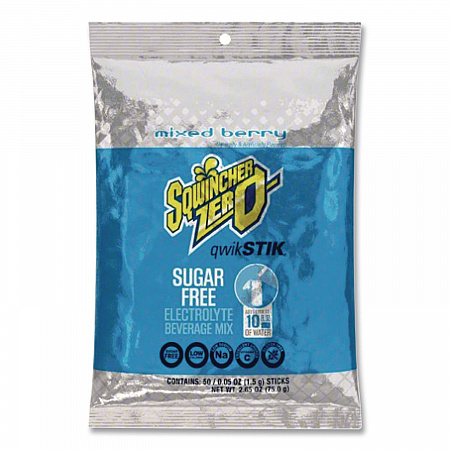 Sugar-Free Qwik Stik Energy Drink Mix, Berry, 1.26 oz Packet, 50/Pack (060101MB)
