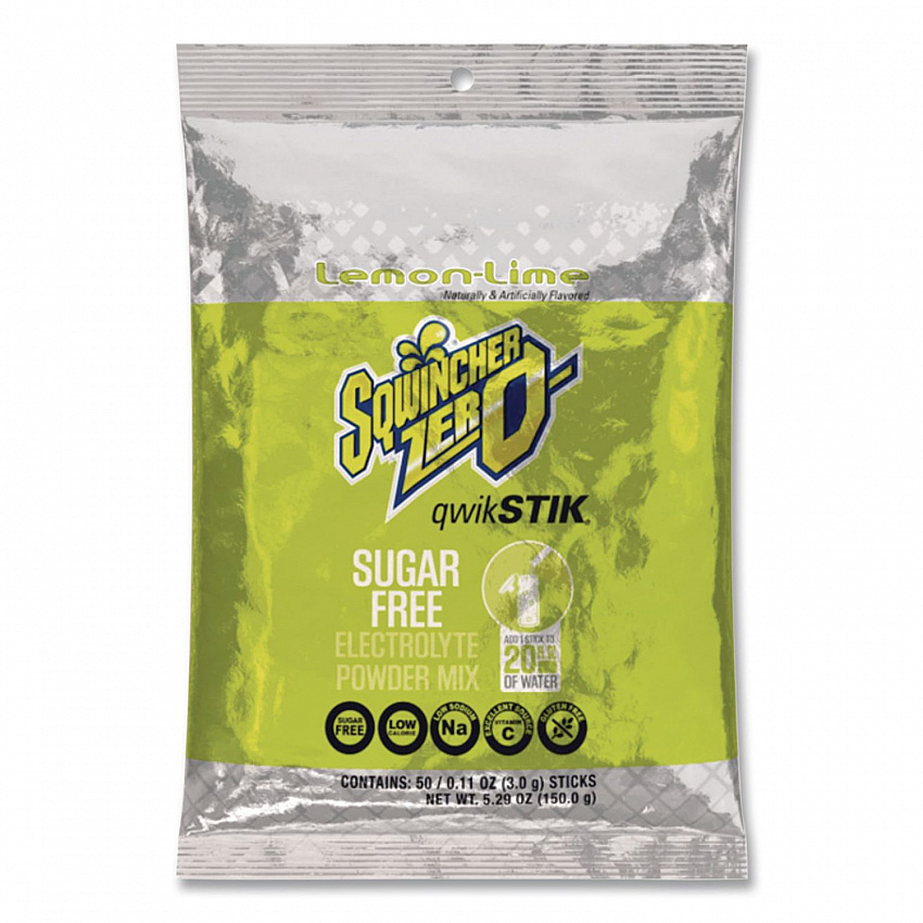 Sugar-Free Qwik Stik Energy Drink Mix, Lemonade, 1.26 oz Packet, 50/Pack (060103LA)