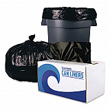 Reprocessed Resin Can Liners, 60 gal, 1.2 mil, 38 x 58, Black, 50 Bags/Carton (519E)