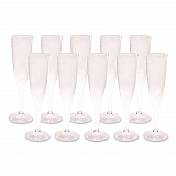 Plastic Champagne Glasses, 5 oz, Clear, 10/Pack (0244Z)