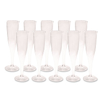 Plastic Champagne Glasses, 5 oz, Clear, 10/Pack (0244Z)