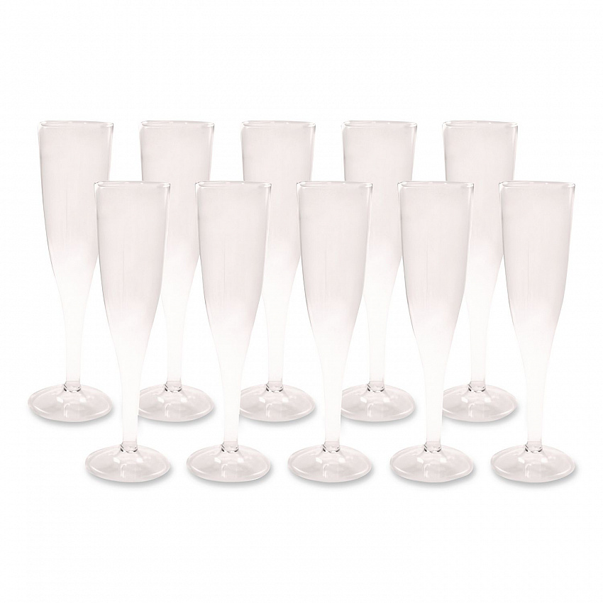 Plastic Champagne Glasses, 5 oz, Clear, 10/Pack (0244Z)