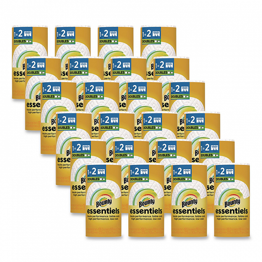 Essentials Select-A-Size Kitchen Roll Paper Towels, 2-Ply, 108 Sheets/Roll, 24 Rolls/Carton (16540)